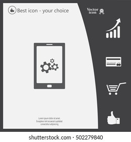 setting parameters, mobile smartphone icon, vector illustration. Flat design style
