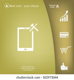 setting parameters, mobile smartphone icon, vector illustration. Flat design style