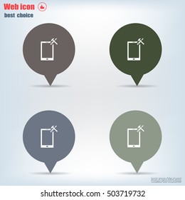 setting parameters, mobile smartphone icon, vector illustration. Flat design style