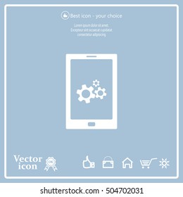 setting parameters, mobile smartphone icon, vector illustration. Flat design style