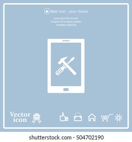 setting parameters, mobile smartphone icon, vector illustration. Flat design style