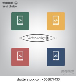 setting parameters, mobile smartphone icon, vector illustration. Flat design style