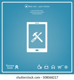 setting parameters, mobile smartphone icon, vector illustration. Flat design style
