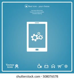 setting parameters, mobile smartphone icon, vector illustration. Flat design style