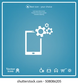 setting parameters, mobile smartphone icon, vector illustration. Flat design style