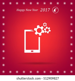 setting parameters, mobile smartphone icon, vector illustration. Flat design style