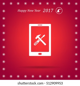 setting parameters, mobile smartphone icon, vector illustration. Flat design style