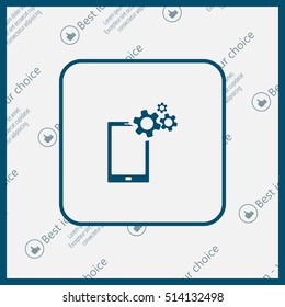 setting parameters, mobile smartphone icon, vector illustration. Flat design style