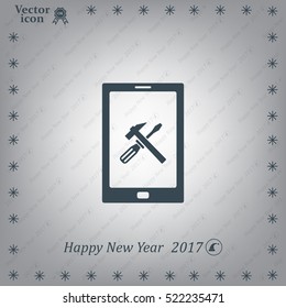 setting parameters, mobile smartphone icon, vector illustration. Flat design style