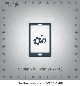 setting parameters, mobile smartphone icon, vector illustration. Flat design style