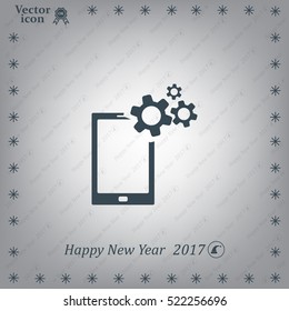 setting parameters, mobile smartphone icon, vector illustration. Flat design style