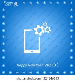 setting parameters, mobile smartphone icon, vector illustration. Flat design style