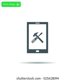 setting parameters, mobile smartphone icon, vector illustration. Flat design style