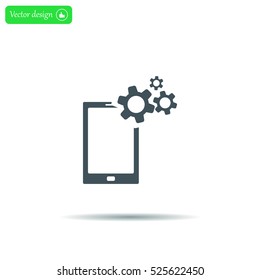 setting parameters, mobile smartphone icon, vector illustration. Flat design style