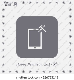 setting parameters, mobile smartphone icon, vector illustration. Flat design style