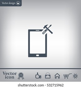 setting parameters, mobile smartphone icon, vector illustration. Flat design style