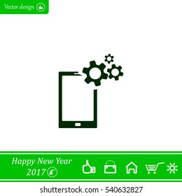 setting parameters, mobile smartphone icon, vector illustration. Flat design style