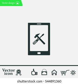 setting parameters, mobile smartphone icon, vector illustration. Flat design style