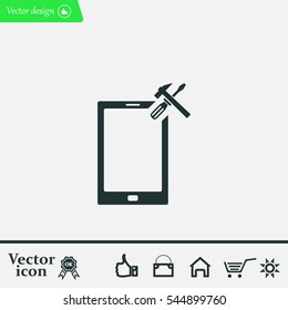 setting parameters, mobile smartphone icon, vector illustration. Flat design style