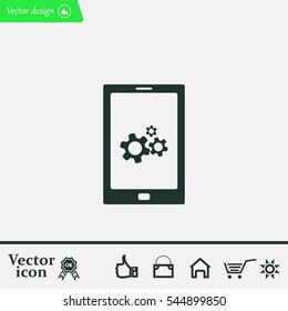 setting parameters, mobile smartphone icon, vector illustration. Flat design style