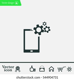 setting parameters, mobile smartphone icon, vector illustration. Flat design style