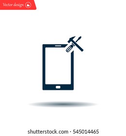 setting parameters, mobile smartphone icon, vector illustration. Flat design style