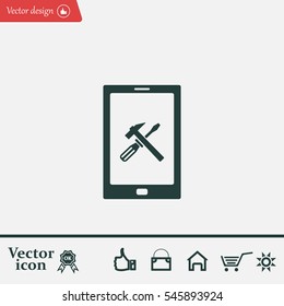 setting parameters, mobile smartphone icon, vector illustration. Flat design style
