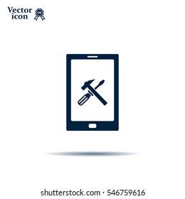 setting parameters, mobile smartphone icon, vector illustration. Flat design style