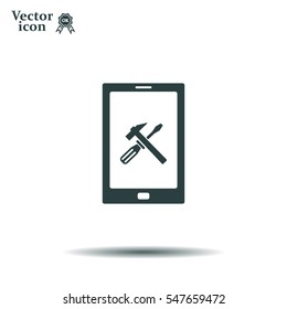 setting parameters, mobile smartphone icon, vector illustration. Flat design style