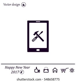 setting parameters, mobile smartphone icon, vector illustration. Flat design style