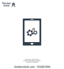 setting parameters, mobile smartphone icon, vector illustration. Flat design style