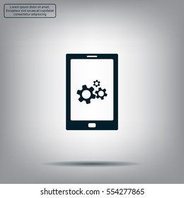 setting parameters, mobile smartphone icon, vector illustration. Flat design style