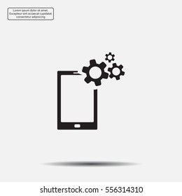 setting parameters, mobile smartphone icon, vector illustration. Flat design style