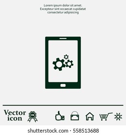 setting parameters, mobile smartphone icon, vector illustration. Flat design style