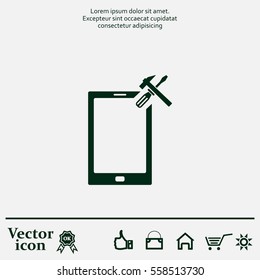 setting parameters, mobile smartphone icon, vector illustration. Flat design style
