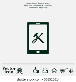 setting parameters, mobile smartphone icon, vector illustration. Flat design style