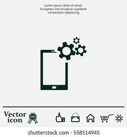 setting parameters, mobile smartphone icon, vector illustration. Flat design style