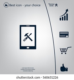 setting parameters, mobile smartphone icon, vector illustration. Flat design style