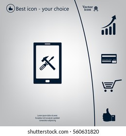setting parameters, mobile smartphone icon, vector illustration. Flat design style