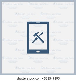 setting parameters, mobile smartphone icon, vector illustration. Flat design style