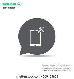 setting parameters, mobile smartphone icon, vector illustration. Flat design style