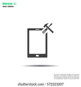 setting parameters, mobile smartphone icon, vector illustration. Flat design style