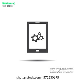 setting parameters, mobile smartphone icon, vector illustration. Flat design style