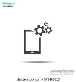 setting parameters, mobile smartphone icon, vector illustration. Flat design style