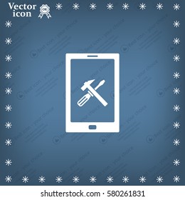 setting parameters, mobile smartphone icon, vector illustration. Flat design style