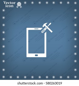 setting parameters, mobile smartphone icon, vector illustration. Flat design style