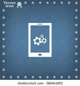 setting parameters, mobile smartphone icon, vector illustration. Flat design style