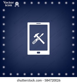 setting parameters, mobile smartphone icon, vector illustration. Flat design style