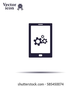 setting parameters, mobile smartphone icon, vector illustration. Flat design style