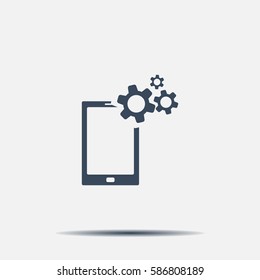 setting parameters, mobile smartphone icon, vector illustration. Flat design style